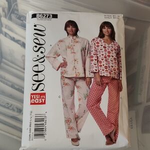 Butterick B6273 Sewing Pattern - Red and White